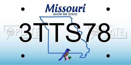 3TTS78 Missouri License Plate