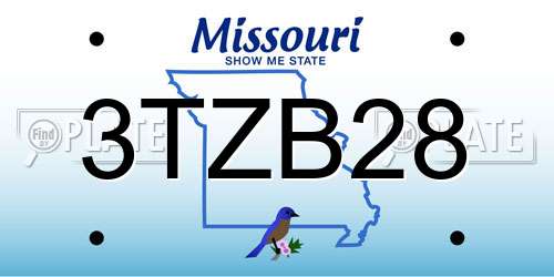 3TZB28 Missouri License Plate