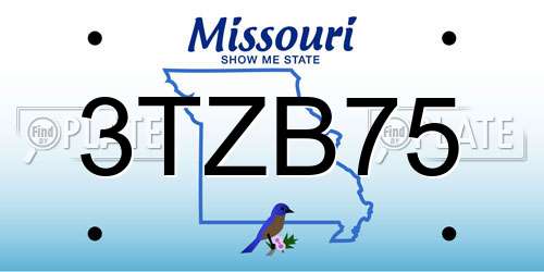 3TZB75 Missouri License Plate