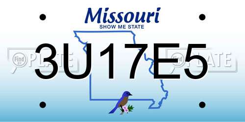 3U17E5 Missouri License Plate