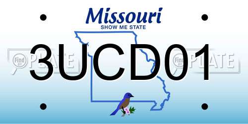 3UCD01 Missouri License Plate