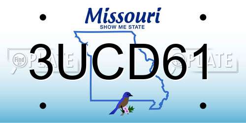 3UCD61 Missouri License Plate