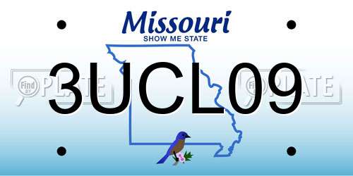 3UCL09 Missouri License Plate