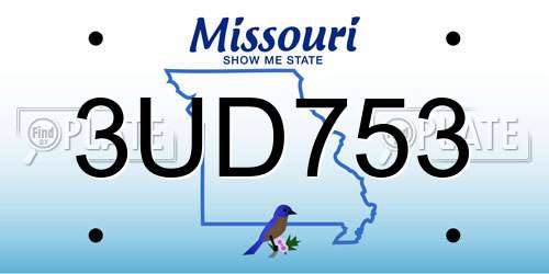 3UD753 Missouri License Plate
