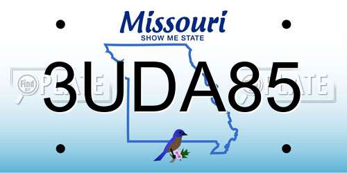 3UDA85 Missouri License Plate