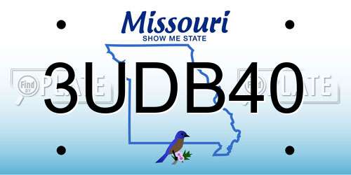 3UDB40 Missouri License Plate
