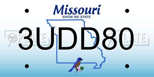 3UDD80 Missouri License Plate