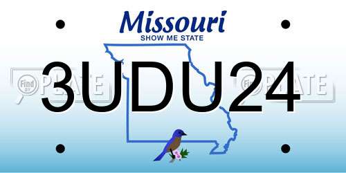 3UDU24 Missouri License Plate
