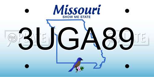 3UGA89 Missouri License Plate