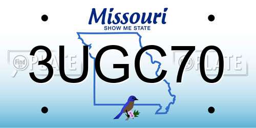 3UGC70 Missouri License Plate