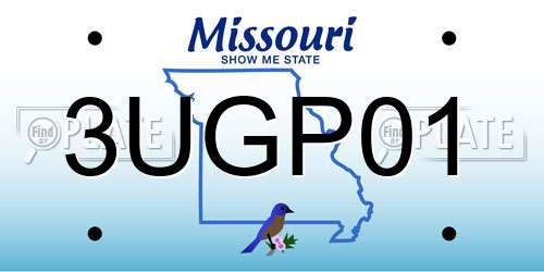 3UGP01 Missouri License Plate