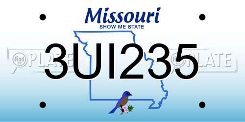 3UI235 Missouri License Plate