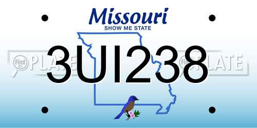 3UI238 Missouri License Plate