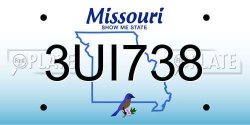 3UI738 Missouri License Plate