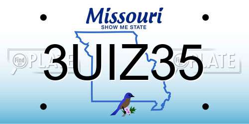 3UIZ35 Missouri License Plate