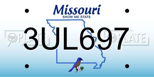 3UL697 Missouri License Plate