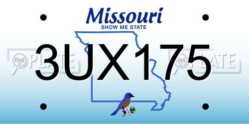 3UX175 Missouri License Plate
