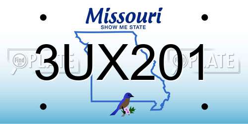 3UX201 Missouri License Plate