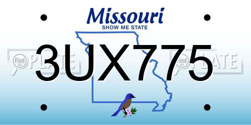3UX775 Missouri License Plate