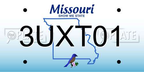 3UXT01 Missouri License Plate