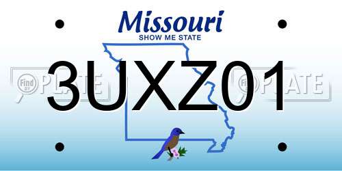 3UXZ01 Missouri License Plate