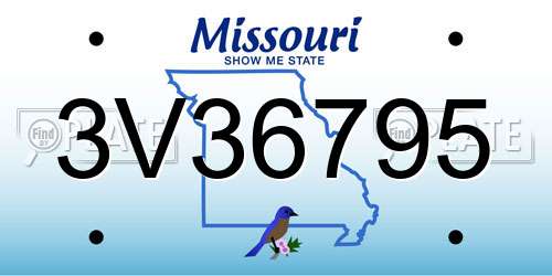 3V36795 Missouri License Plate