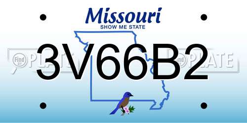 3V66B2 Missouri License Plate