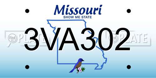 3VA302 Missouri License Plate