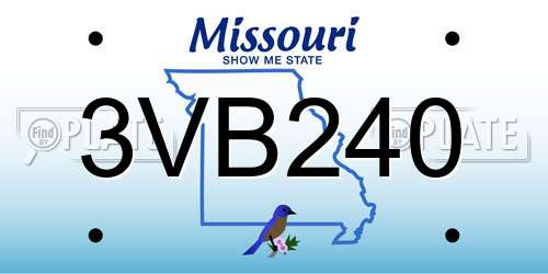 3VB240 Missouri License Plate