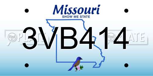 3VB414 Missouri License Plate