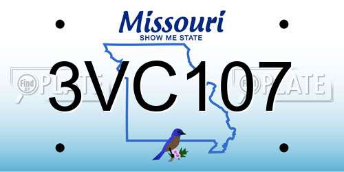 3VC107 Missouri License Plate