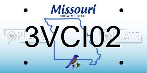 3VCI02 Missouri License Plate