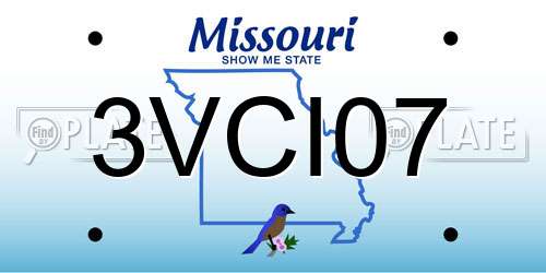 3VCI07 Missouri License Plate