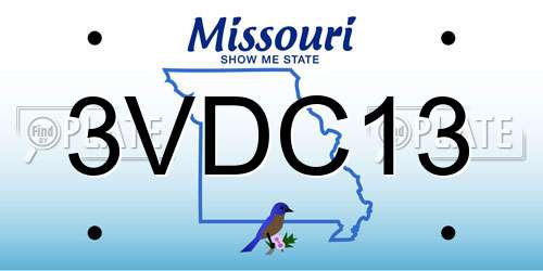 3VDC13 Missouri License Plate