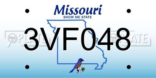 3VF048 Missouri License Plate