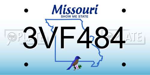 3VF484 Missouri License Plate