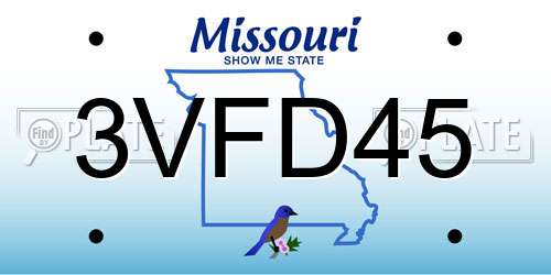 3VFD45 Missouri License Plate