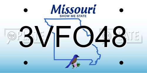 3VFO48 Missouri License Plate