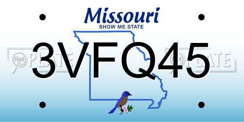 3VFQ45 Missouri License Plate