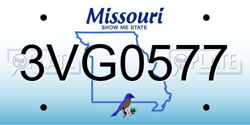 3VG0577 Missouri License Plate