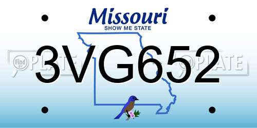 3VG652 Missouri License Plate