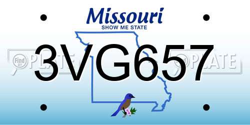 3VG657 Missouri License Plate
