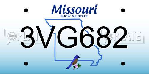 3VG682 Missouri License Plate