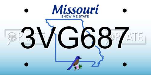 3VG687 Missouri License Plate