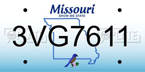 3VG7611 Missouri License Plate