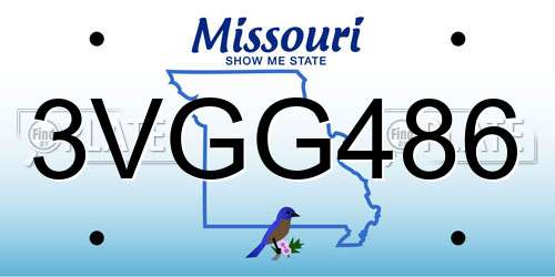 3VGG486 Missouri License Plate