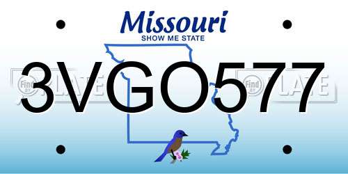 3VGO577 Missouri License Plate