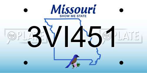 3VI451 Missouri License Plate