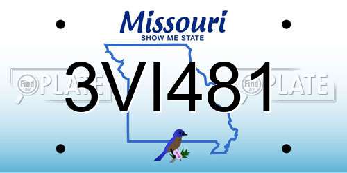 3VI481 Missouri License Plate