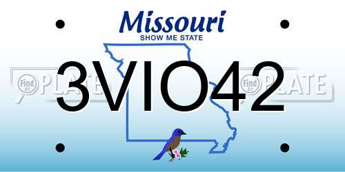 3VIO42 Missouri License Plate